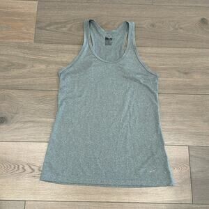 NIKE Heathered Gray Dri-Fit Racerback Regular Fit Tank Top Active Workout Size S